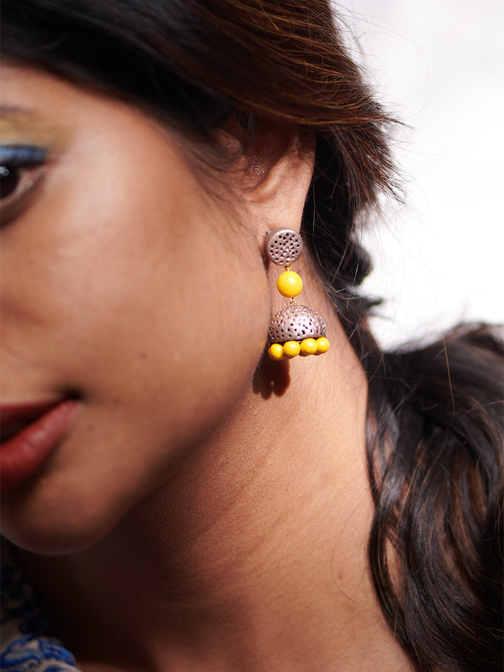 Silver-Traditional-Jhumka-Earrings