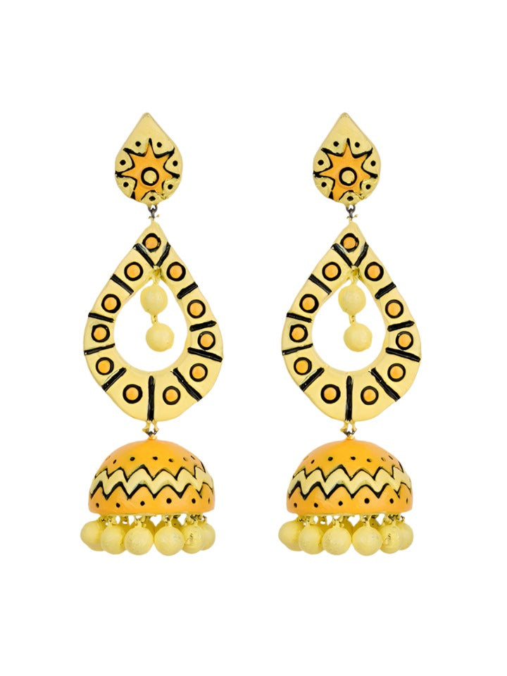 Yellow-Contemporary-Long-Jhumka 