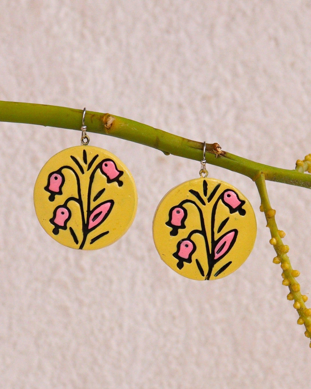 yellow-earrngs-women