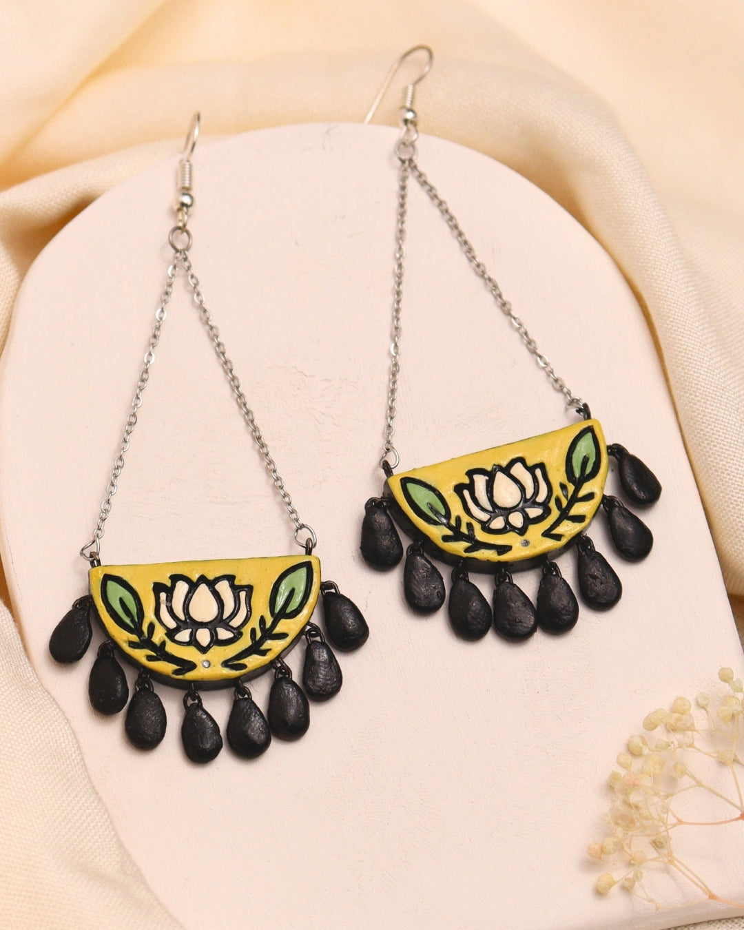 yellow-lotus-long-earrings
