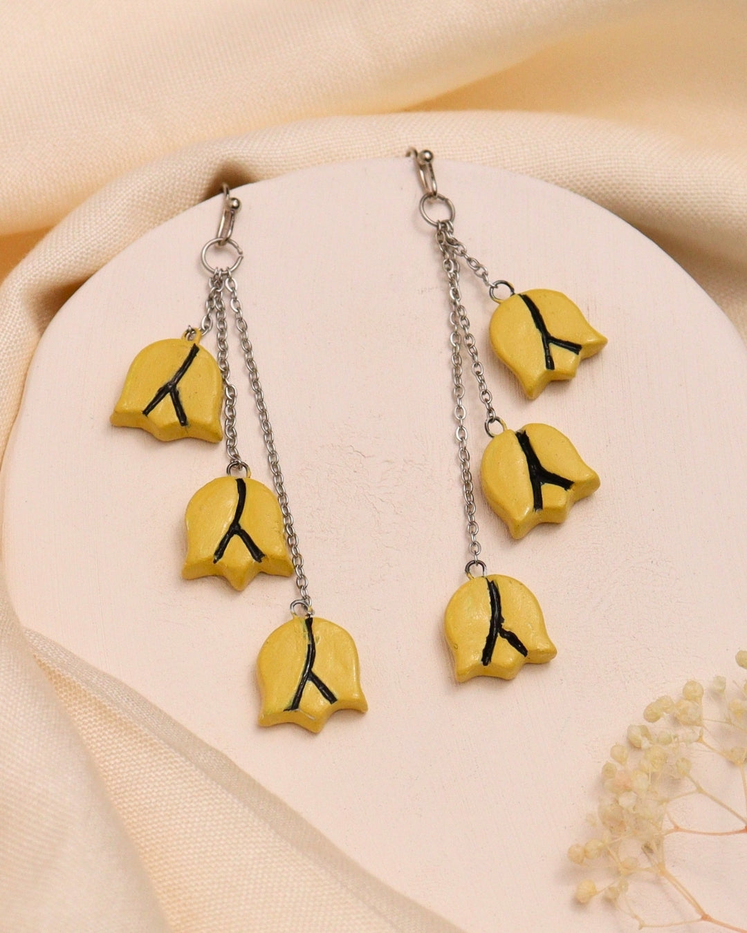 Yellow-drop-earrings