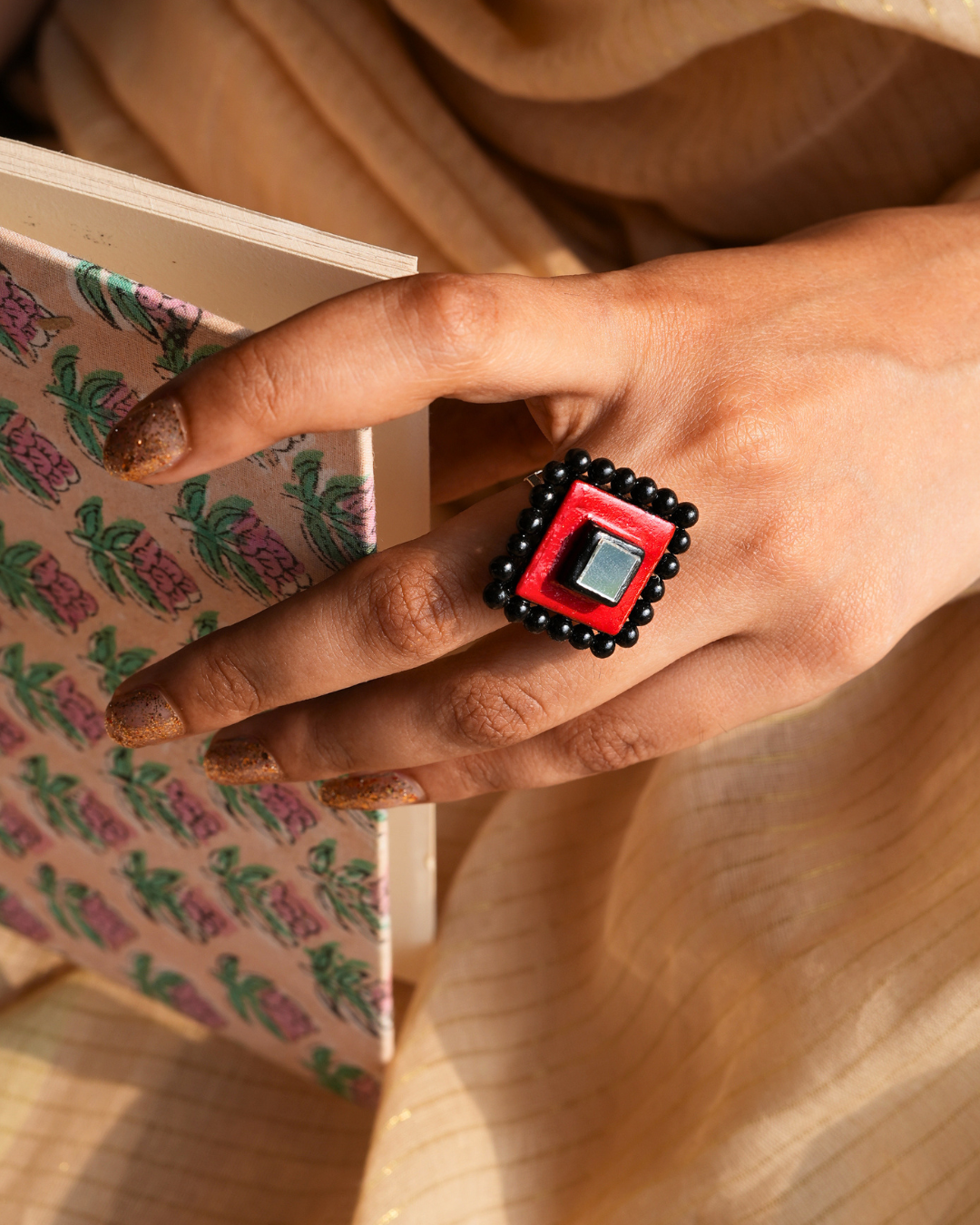 red and black model